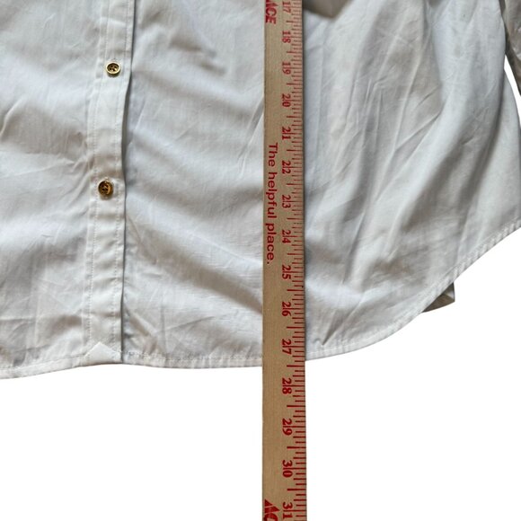 NWT Lauren Ralph Lauren Oversized Button-Up Shirt Top Womens 1X Timeless White - Picture 9 of 12